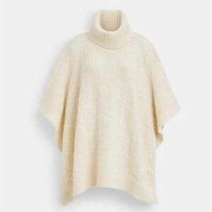 😍😍😍 Coach turtleneck sweater poncho, ivory, size M/L❤️❤️❤️